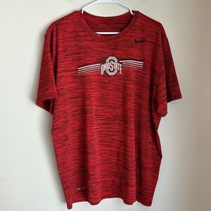 Nike Dry Fit Men’s Ohio State University short sleeve red black t-shirt XL EUC!